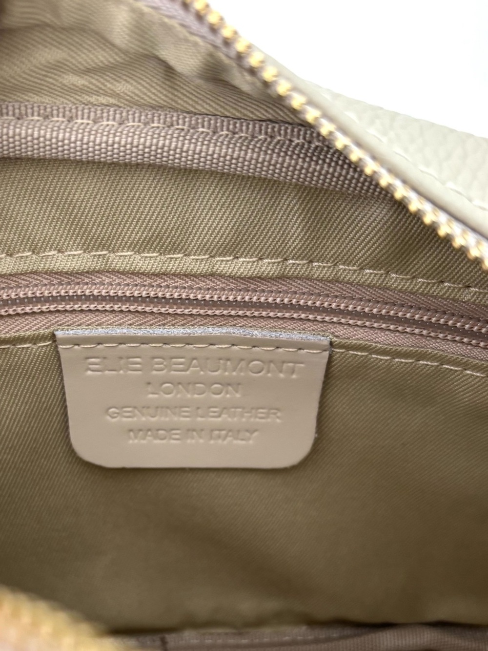 Elie Beaumont London Camera Style Crossbody Bag NWT Warm Gray Italian Leather - Picture 9 of 10